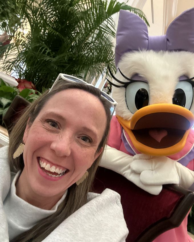 Lynne with Daisy Duck at the Grand Floridian